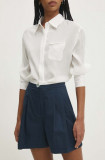 Answear Lab pantaloni scurti femei, culoarea albastru marin, neted, high waist