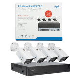 Resigilat : Kit supraveghere video PNI House IPMAX POE 3, NVR cu 4 porturi POE, ON