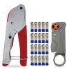 Kit instalator cablu CATV, TL-H518A, cleste dezizolat cablu, cleste compresie mufe F si 20 mufe F mama