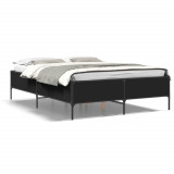 Cadru de pat, negru, 140x200 cm, lemn prelucrat si metal GartenMobel Dekor, vidaXL