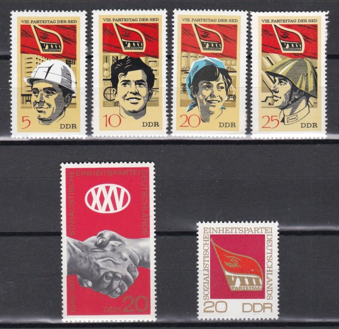 Germania RDG 1971 - Evenimente si aniversari SED, 3 Serii, MNH