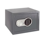 Seif electronic SMITH &amp; LOCKE, 20x31x20 cm, 8.5L, otel, antifurt, inchidere cu cifru, gri