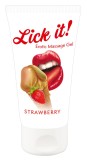 Lubrifiant gel de masaj Lick It Strawberry, Aroma Capsuni , 50ml