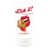 Lubrifiant gel de masaj Lick It Strawberry, Aroma Capsuni , 50ml