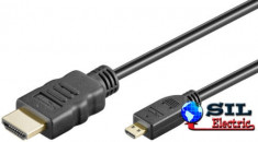 Cablu HDMI tata - micro HDMI tata HighSpeed Ethernet contacte aurite 3m foto