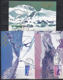 Liechtenstein 1979 - J.O. de iarnă - Lake Placid, Set complet de 3 Carti Maxime, Stampilat
