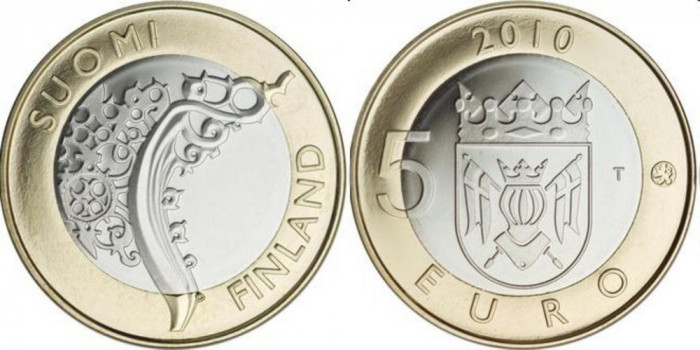 Finlanda moneda comemorativa 5 euro 2010 - Regiunea Proper - UNC