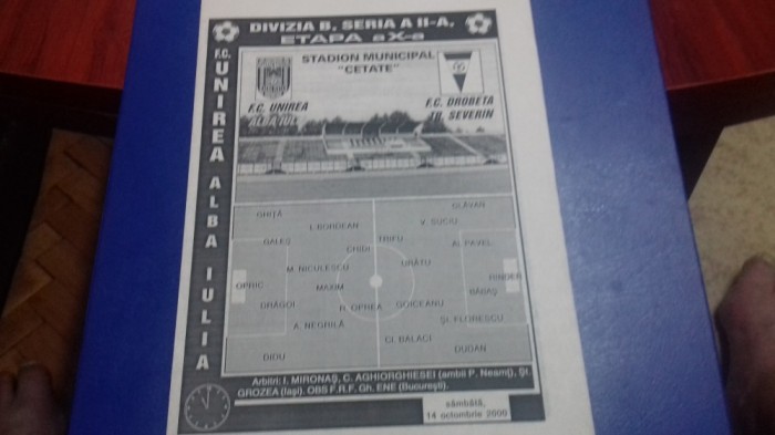 program Unirea Alba I. - FC Drobeta Tr. Severin