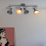 VidaXL Lustră pentru 4 becuri E27, negru și auriu