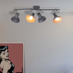 Lustră pentru 4 becuri E27, negru și auriu foto