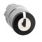 Comutator rotativ cu cheie negru 22mm 2 poziții