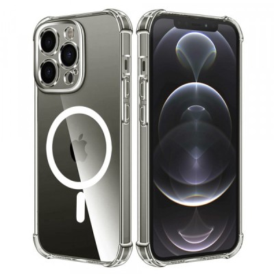 Husa MagSafe pentru Apple iPhone 12 Pro, Techsuit, Shockproof, Transparenta foto