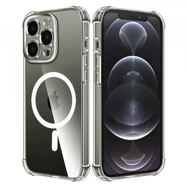 Husa MagSafe pentru Apple iPhone 12 Pro, Techsuit, Shockproof, Transparenta
