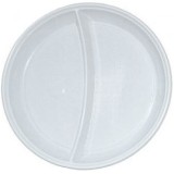 Farfurii Plastic 2 compartimente, 21cm, Set 50buc