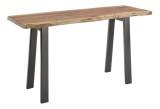 Cumpara ieftin Consola cu picioare din fier negru si blat lemn maro Aron 130 cm x 45 cm x 76 h