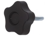 Buton de Reglare Negru &Oslash;40mm Filet M6
