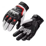 Mănuși moto din piele perforată MotoWolf &ndash; confort, protecție și aderență pentru vară (ATV/Scuter), alb