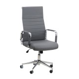 Scaun birou OFF 937, operativ, piele ecologica, ergonomic, baza cromata, inaltime reglabila, 110 kg