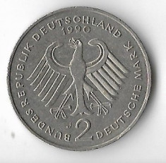 Moneda 2 mark 1990 - Germania foto