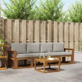 vidaXL Set de canapele de exterior 5 pcs Gri natural și deschis 3365979