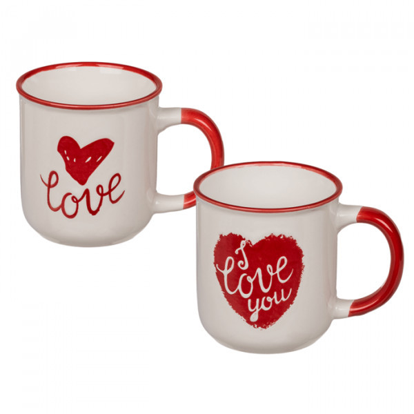 Set 2 cani Love I love you, 7,5 x 8 cm