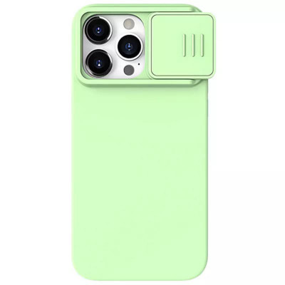 Husa pentru iPhone 15 Pro - Nillkin CamShield Silky MagSafe Silicone - Mint Green foto
