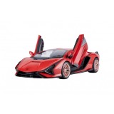 Masina cu telecomanda Lamborghini Sian Rastar, 35.5 x 16.3 x 8.2 cm, 10 km/h, tractiune 2 WD, anvelope cauciuc, Rosu