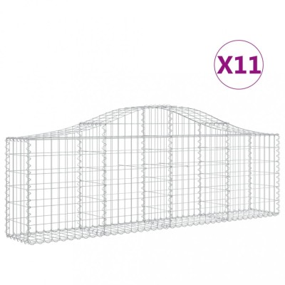 Cosuri gabion arcuite 11 buc, 200x30x60/80 cm, fier galvanizat foto