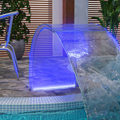 vidaXL F&amp;acirc;nt&amp;acirc;nă de piscină cu LED-uri RGB, acril, 50 cm foto