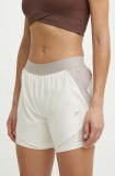 Reebok pantaloni scurți de alergare culoarea bej, modelator, high waist, 100076065