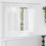 Perdele Voile cu Bucle 2 buc Alb 140x140 cm