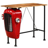 Cumpara ieftin Masă bar, stil tractor, lemn masiv mango, roșu, 60x120x107 cm