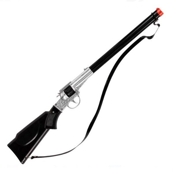 Arma de jucarie, model pusca cu 8 gloante, Negru-Argintiu
