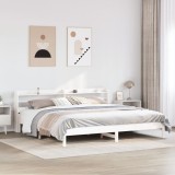 Cumpara ieftin Cadru de pat fără saltea, alb, 200x200 cm, lemn masiv pin