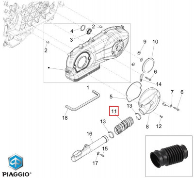 Racord priza aer capac transmisie original Piaggio Fly - Liberty - Liberty iGet (11-23) 4T AC 50-125-150cc foto