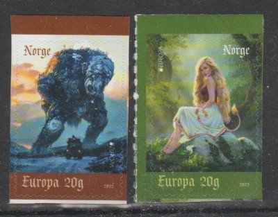 NORVEGIA 2022 EUROPA CEPT Povestiri si Mituri Serie 2 timbre autoadezive MNH** - foto