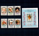 Anguilla 1984 - Printul Henry, supratipar pe Diana, serie si colita neuzata