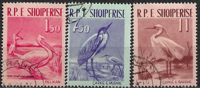 C5326 - Albania 1961 - Pasari,serie 3v.stampilat-cto