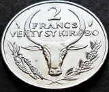 Cumpara ieftin Moneda exotica 2 FRANCI KIROBO- MALAGASY MADAGASCAR, anul 1977 *cod 3845 C = UNC, Africa