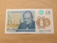 Marea Britanie / Anglia 5 Pounds 2015 (Polimer) - Serie AB54 195328
