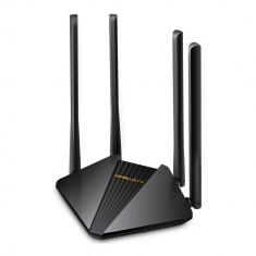 Router Mercursys wireless 1200Mbps, 2 porturi LAN Gigabit, 1 port WAN Gigabit, Dual Band AC1200 4 x antena externa