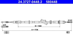 ATE 24.3727-0448.2 Cablu, frana de parcare