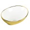 Lavoar ceramic cu design alb-auriu KR-707