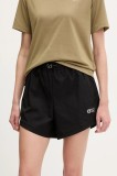 Picture pantaloni scurți outdoor Oslon culoarea negru, uni, high waist, WSH0102