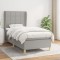 Gossi pat box spring cu saltea, gri deschis, 100x200 cm, textil