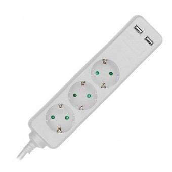PRELUNGITOR 3 CAI + 2USB 1.5M(3G1.5MM2) ALB foto