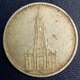 (A1085) MONEDA DIN ARGINT GERMANIA - 5 MARK 1935, LIT. D, BISERICA GARNIZOANA POTSDAM, Europa
