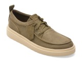 Cumpara ieftin Mocasini CLARKS kaki, POLDEN MOC, din material textil