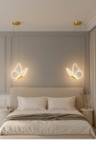 Lustra LED, Suspendata, Pendul, Design in forma de Fluture, Dimabila, 3 Tipuri de Lumina, Calda, Neutra si Rece, Potrivit pentru Dormitor, Bucatarie,