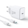 Incarcator Type-C, Quick Charge, 20W + Cablu Type-C la Lightning, 1m - JoyRoom (JR-TCF06) - White